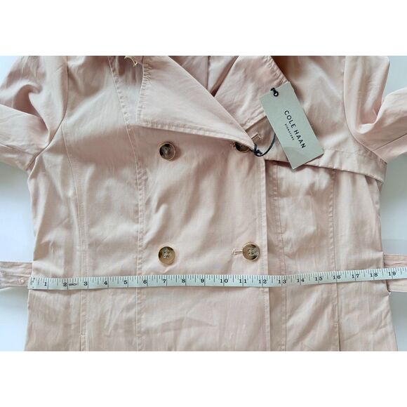 NWT Cole Haan Signature Women's Hooded Double Breasted Trench Coat in Petal M - Picture 14 of 15